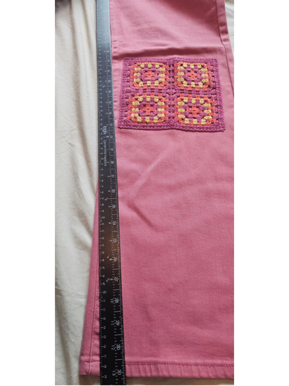 Women's Judy Blue High Rise Jeans Size 9 Pink Crochet Detail - Picture 5 of 7